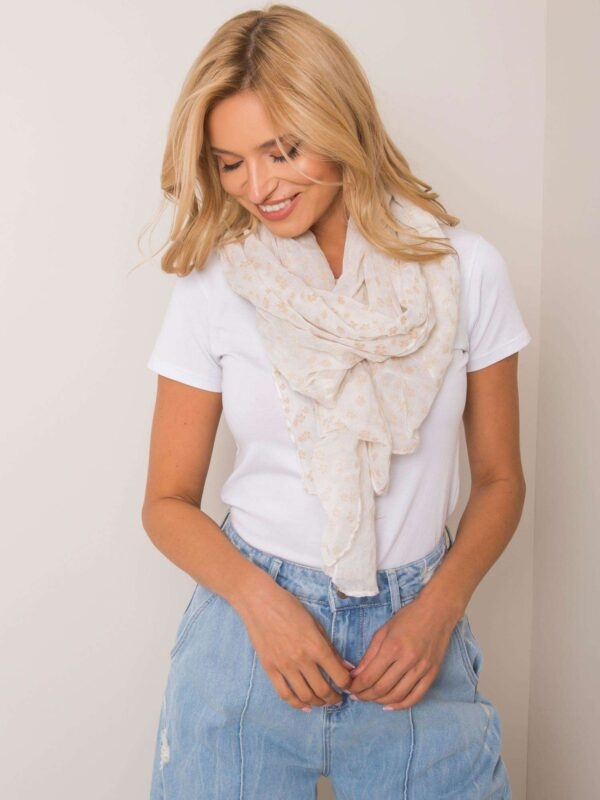 Cream scarf with floral
