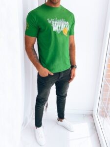 Green men's T-shirt with