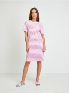 White-pink striped dress VILA Tinny