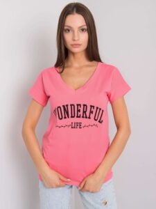 Women's pink T-shirt with