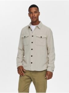 Beige Men's Shirt with Pockets ONLY &