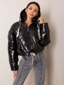 Black quilted jacket with