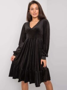 Black velvet dress with