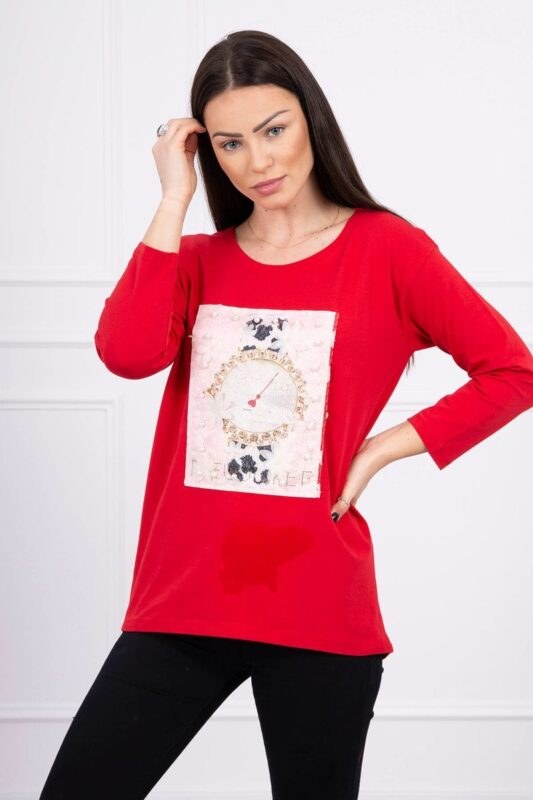 Blouse with 3D graphics with