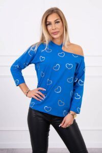 Blouse with heart print