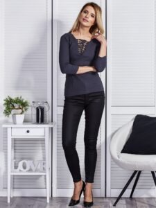 Lady's dark gray blouse with