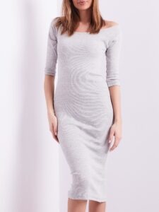 Light gray striped dress with
