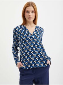 Orsay Blue Ladies Patterned Blouse