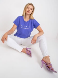 Purple asymmetrical cotton t-shirt
