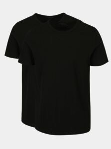 Súprava dvoch čiernych basic tričiek s krátkym