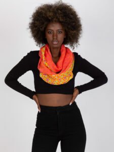 Yellow-coral scarf with