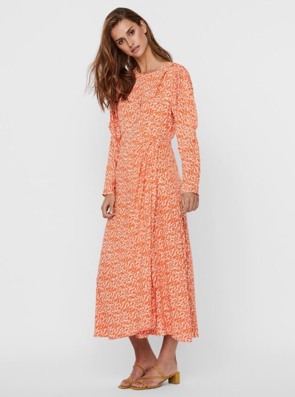 AWARE by VERO MODA Orange patterned maxi-dresses