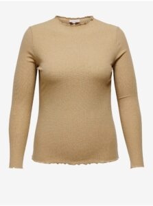 Beige Women's Ribbed T-Shirt ONLY CARMAKOMA