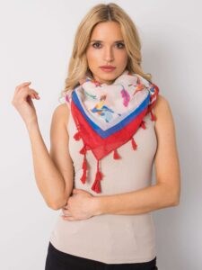 Beige scarf with colorful