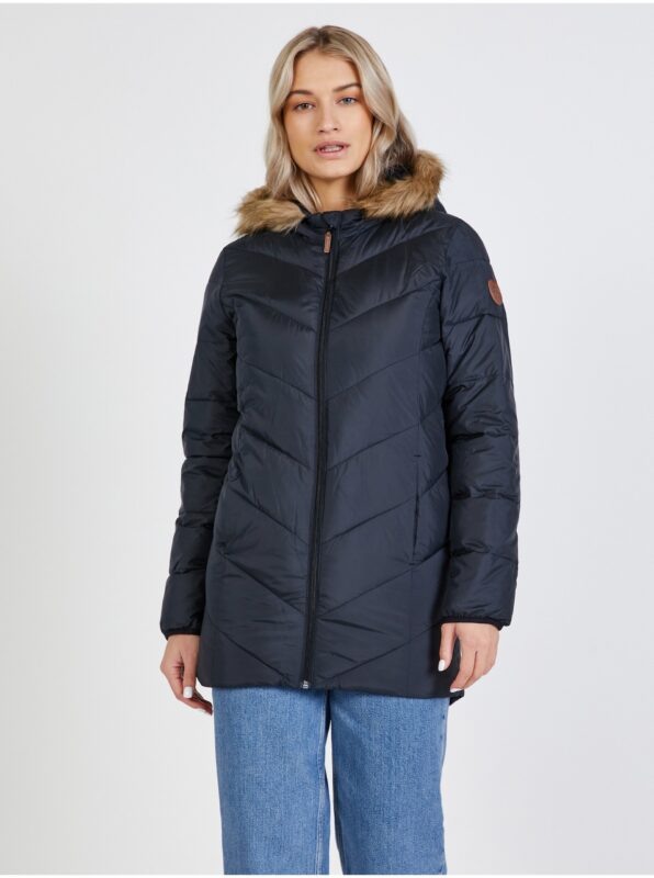 Black Girly Quilted Jacket Roxy