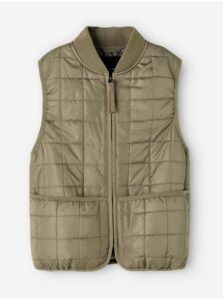 Khaki boys quilted vest name it
