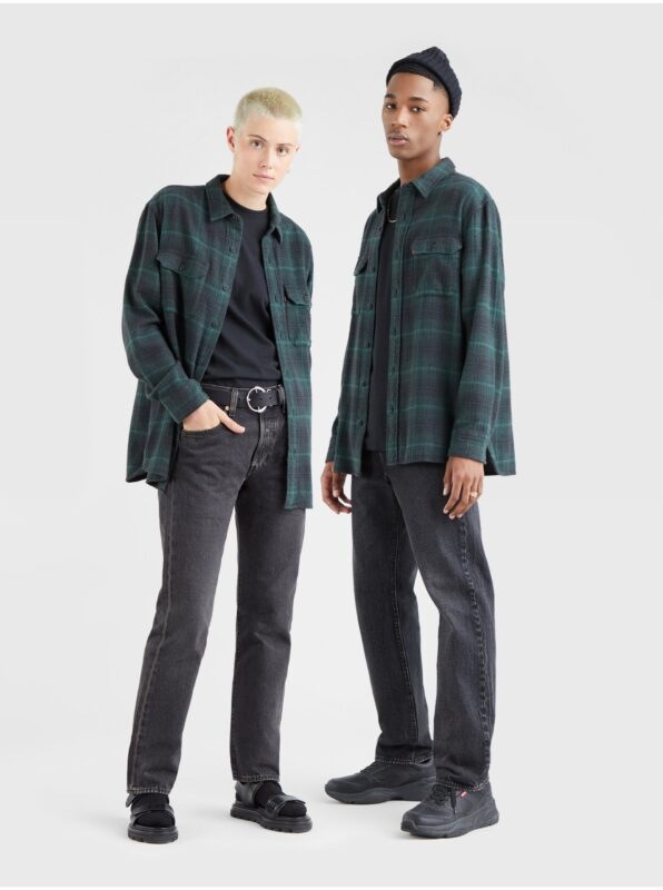 Levi&apos;s Dark Green Unisex Plaid Flannel Shirt