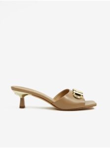 Light Brown Women's Leather Slippers Michael