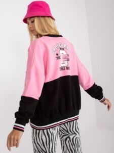 Pink-black sweatshirt with