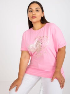 Pink cotton t-shirt of larger