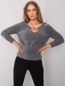 RUE PARIS Dark gray sweater
