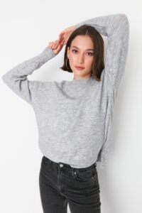 Trendyol Gray Oversize Knitwear