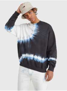 White-Black Men's Patterned Sweatshirt Tommy