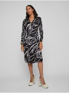 White and Black Women Patterned Wrap Dress