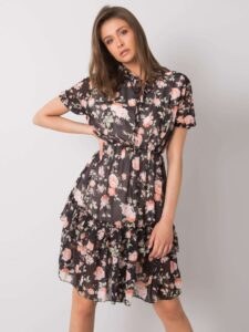 Black patterned dress with