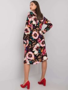 Black-pink patterned dress by