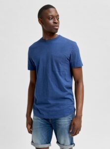 Blue T-shirt with pocket Selected Homme