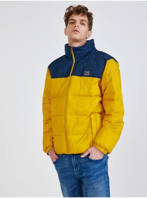 Blue-yellow Men's Quilted Winter Jacket Quiksilver