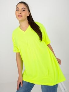 Fluo yellow plain blouse plus