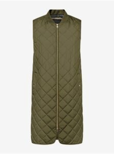 Khaki Womens Long Quilted Vest