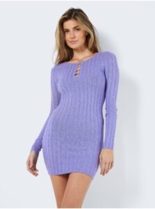 Light Purple Sheath Dress with Decorative Neckline