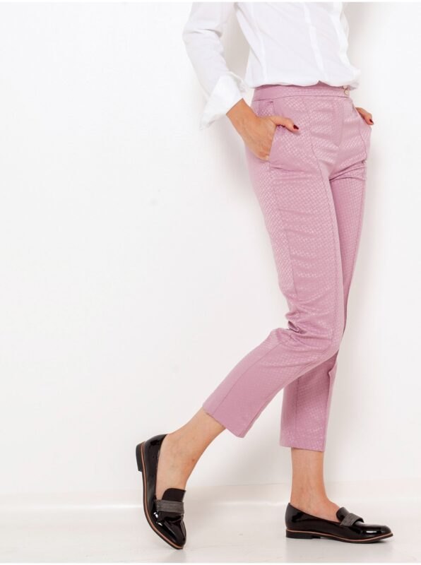 Light pink shortened straight fit pants