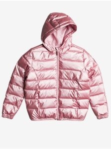 Pink Girls' Quilted Winter Jacket with Hood Roxy