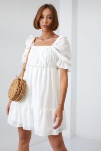 Simple cream dress with