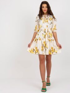 Beige and yellow women's floral