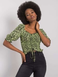 Black and green blouse with patterns