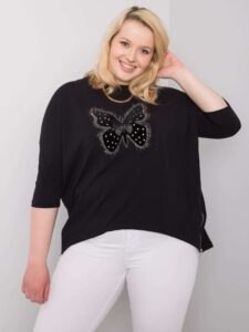 Black cotton blouse with