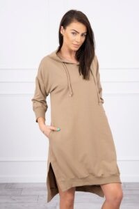 Dress with hood and longer