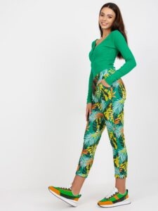 Green patterned sweatpants with