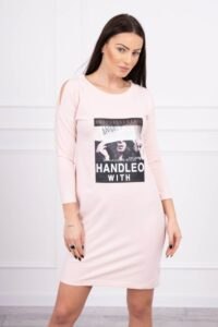 Printed dress Powder pink
