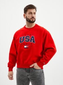 Red Men's Sweatshirt Tommy Jeans