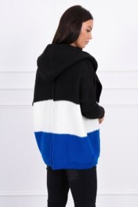 Tri-color hooded sweater