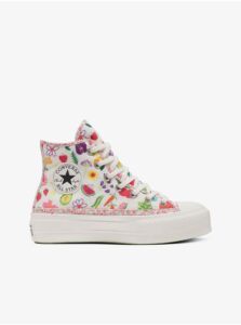 White Women Patterned Ankle Sneakers Converse Chuck
