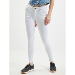White Women's Shortened Skinny Fit Jeans