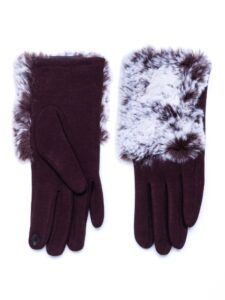 Women's gloves made of knitwear and