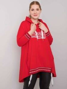 Women's red plus size sweatshirt